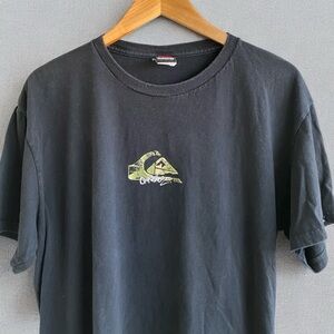 Vintage Quicksilver Tee Shirt 90s Y2K Surf Skate XL VTG Black center logo